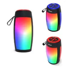 Caixinha de Som Bluetooth Portátil RGB LED Colorido Recarregável Sem Fio Super Alta Potência Preta