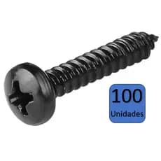 100 Parafusos Soberbo Médio 4,2 x 22mm Preto