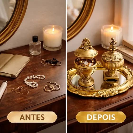 Kit Com 2 Vasos e Bandeja - Decoração Para Aparador Sala E Pentedeira Luxo