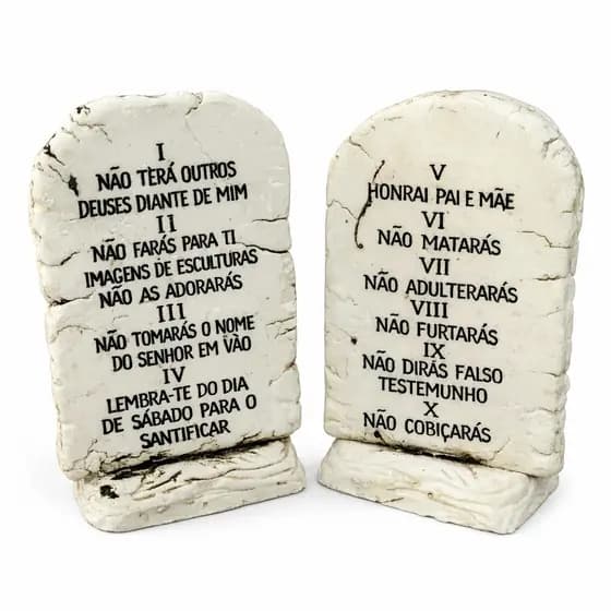 Pedra Dos 10 Mandamentos de Deus Tábuas Feito de Resina Decorativa