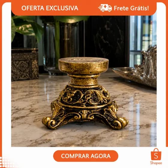 Castiçal Decorativo Clássico com 2 Variações Peça Elegante para Decoração Sofisticada