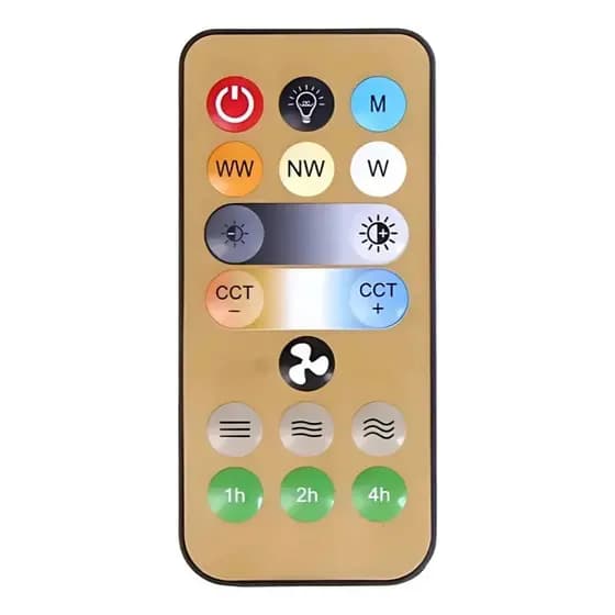 Controle Remoto IR para Ventilador com Lâmpada LED E27 (Modo CCT + Timer)