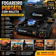 Fogareiro Portátil a Gás com Maleta para Camping Acampamento Churrasco Pesca Praia e Cozinha
