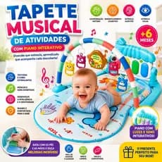 Tapete Bebê de Atividades Musical com Piano Interativo Educativo Luzes Sons e Desenvolvimento Infantil