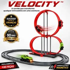 Pista Corrida Automodelo Veiculo Eletrico Magnético Infantil Vermelho