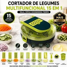 Ralador Fatiador de Vegetais 15 Peças Multifuncional