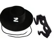 CHAPÉU E MÁSCARA DO ZORRO Acessórios para festas e fantasias cosplay e Halloween