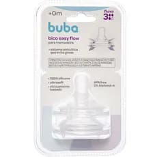 Kit 2 Bicos Para Mamadeira Ultra Soft Silicone Macio Buba Bico Válvula Anticólica Easy Flow BPA Free