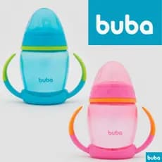 Copo Infantil de Treinamento Buba 250ml com Alça Removível e Bico Antivazamento Copinho Azul ou Rosa