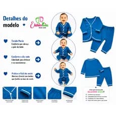 ELOHIMKIDS PIJAMA MASCULINO AMERICANO PIJAMA COM BOTOES MASCULINO