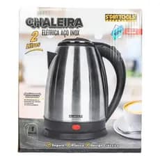 Chaleira Elétrica Inox 1,8 Litros 127V Aquecimento Rápido Unitermi Cinza