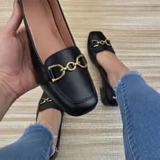 SAPATILHA MOCASSIM BICO QUADRADO LUXO CONFORT ABS