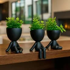 Kit 3 Robert Plant DECORAÇÃO SALA Mini Vasinhos 7 cm com  Moderno8