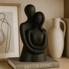 Escultura estatua busto Casal Abraçado Minimalista Moderna Arte Decorativa Amor União Presente Romântico casa sala mesa