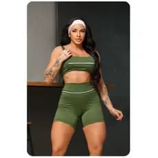 Conjunto Fitness Verde Musgo (top+short)
