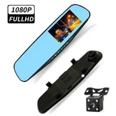 Camera Retrovisor Com Gravação Com 2 Câmeras Ré E Frontal – Gravadora Dvr FI1177