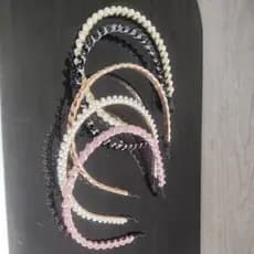 Kit 5 tiaras arquinho delicadas pedra pérolas luxo