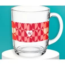 Caneca de vidro corações 300ml