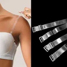 Alça Transparente de Sutiã Ajustável Junção e Alça Invisível de Silicone Removível