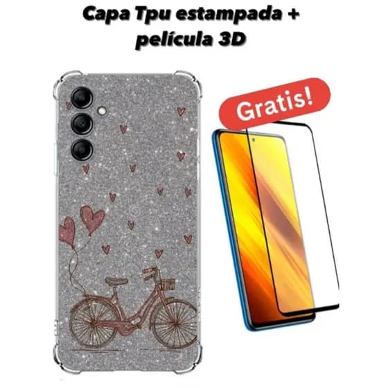 CAPINHA HEX SILICONE COMPATÍVEL COM SANSUNG A14, A24, A34, A54 + PELICULA 3D