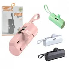 Mini Carregador Portátil Power Bank 5000 mAh com 02 Saídas TIPO-C / Lightning