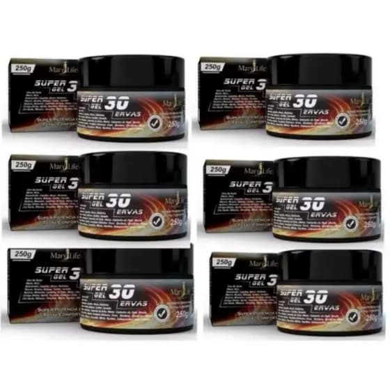 6 Uni de Super Gel 30 Ervas 250g - Mary Life