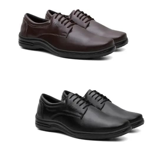 Kit 2 Pares Sapato Social Couro Sintético  Alta Qualidade - Ideal para Trabalho e Uniformes