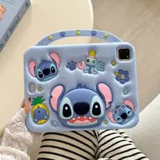 Capa Para Samsung Galaxy Tab A11 A11+ A9 A9+ 11" 8.7" Silicone Macio Cartoon Infantil com Suporte Portátil e Antichoque