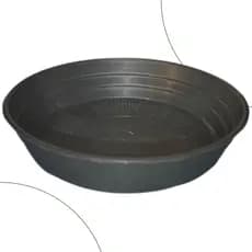 Kit 5 Pratos Plástico Redondo para Vasos Plantas 11 cm - Preto