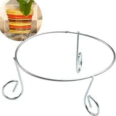 Suporte de Mesa Artístico Vasos Plantas Redondo Ferro 14 cm Centro de Mesa Decoração Flor Artificial