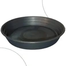Kit 10 Pratos Plástico Redondo para Vasos Plantas 17 cm - Preto