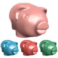 Kit 5 Cofre Porco Grande 20 Cm Cores Sortidas Cofrinho Porquinho Lembrancinha Decoração Plástico