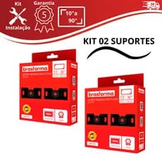 Kit 02 Suporte Tv Fixo Lcd Led 10 32 40 42 48 50 55 58 60 75 80 90 Polegadas Parede e Painel Suporte Universal