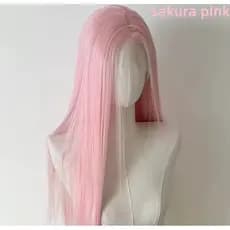 peruca dianteira do laço rosa lolita longo peruca de cabelo para mulheres fibras de alta qualidade perucas de cosplay