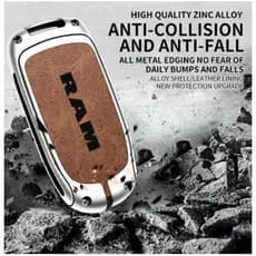 CAPA DE CHAVE AUTOMOTIVA EM COURO – COMPATÍVEL RAM (ESTILO PREMIUM)