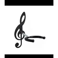 Suporte de violão PRETO para Violão, Guitarra, Ukulele, Baixo – Design Clave de Sol 𝄞