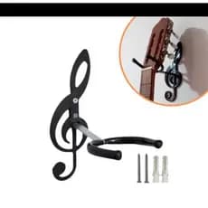 Suporte de violão PRETO para Violão, Guitarra, Ukulele, Baixo – Design Clave de Sol 𝄞