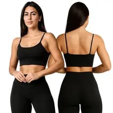 Conjunto de Academia Feminino Fitness Calça Legging + Top, Zero Tranparência com Cintura Alta