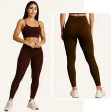 Conjunto Feminino de Academia Fitness Calça Legging + Top, Alta Compressão e Zero Transparência
