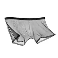Cuecas transparentes masculinas, cuecas boxer de seda gelada sem costura, confortáveis e respiráveis, shorts de moda tra