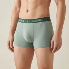 Cuecas boxer masculinas 100% algodão, roupa íntima masculina de puro algodão, cuecas boxer de quatro cantos elegantes e