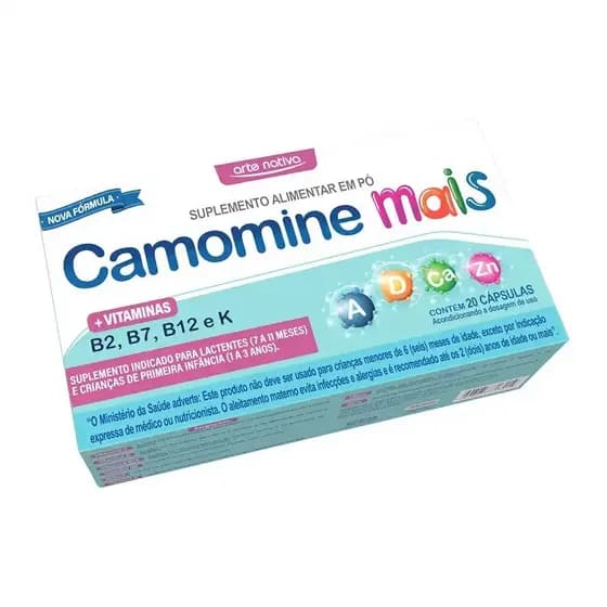 Camomine Mais Vitaminas 20 Cáps Nova Embalagem - Arte Nativa