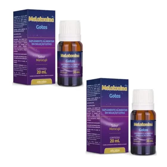 Kit 2 Melatonina Sabor Maracujá Em Gotas 20ml - Arte Nativa