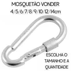 Mosquetão VONDER Trava Roscada - ESCOLHA TAMANHO E QUANTIDADE