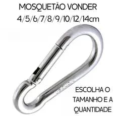 Mosquetão VONDER com Trava - ESCOLHA TAMANHO E QUANTIDADE