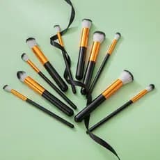 kit 10 peças pincel kabuki precisão Conjunto de Maquiagem para Sombra Delineador Lábios Pó Base