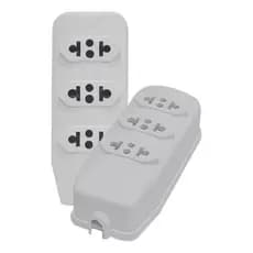 Kit 100 Unidades Tomada Em Barra 10a - 3 Pontos Branco