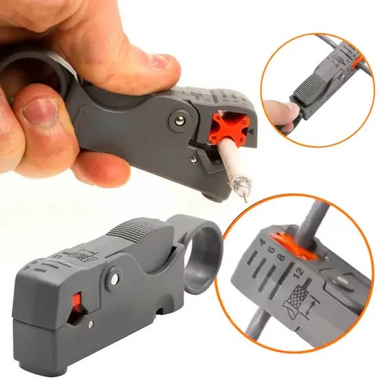 Descascador Decapador de Cabo Coaxial Ajustável para RG6 RG59 RG58