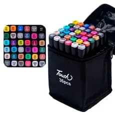 Kit Canetinhas Coloridas Marca Texto Marcador Ponta Dupla 36 Cores