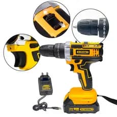 Parafusadeira Furadeira a Bateria 21V com LED e Acessórios